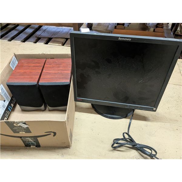 1 monitor, 2 speakers