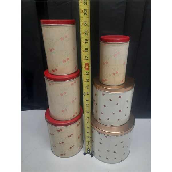 Vintage Kitchen Canisters. (Total  6)