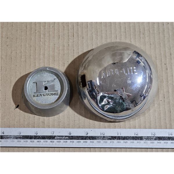 Auto-Lite Chrome Sheel Center Cap (Dented), Keystone Klassic Wheel Center Cap