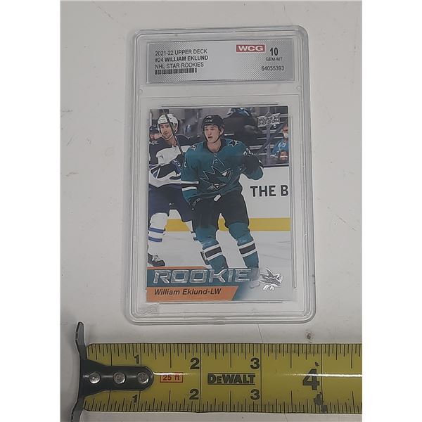 2021-22 Upper Deck NHL Star Rookies #24 William Eklund hockey card, authenticated and graded a Gem M