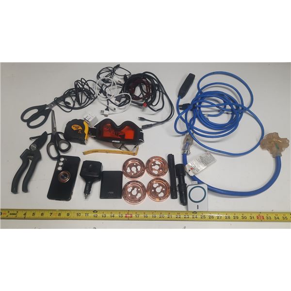 This assortment includes various electrical tools, cables, and hardware, similar to kits for repair 