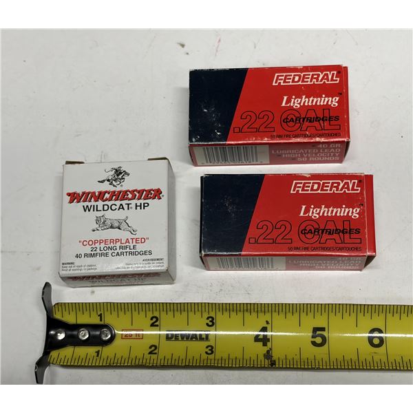 Winchester and Federal .22 CAL Long Rifle (126 Rimfire Cartridges) "PAL REQUIRED"