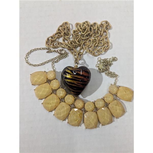 2 gold tone necklaces