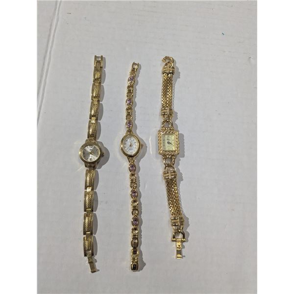 3 gold tone watches