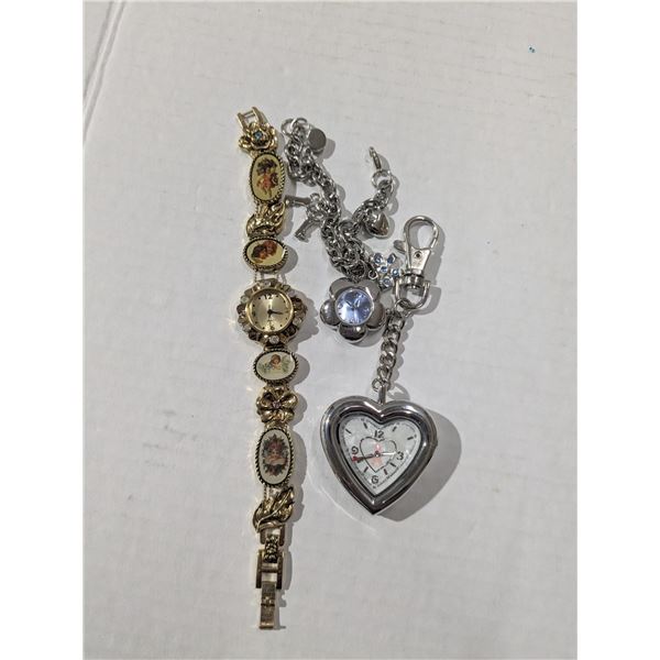 3 watches, one heartshaped keychain