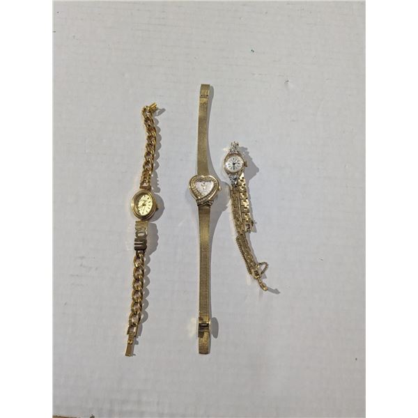 3 gold tone watches