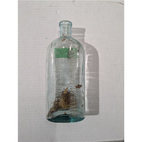1890-1900 glass medicine bottle, Lydia E Pinkham's, 14.5ozs, 8" tall