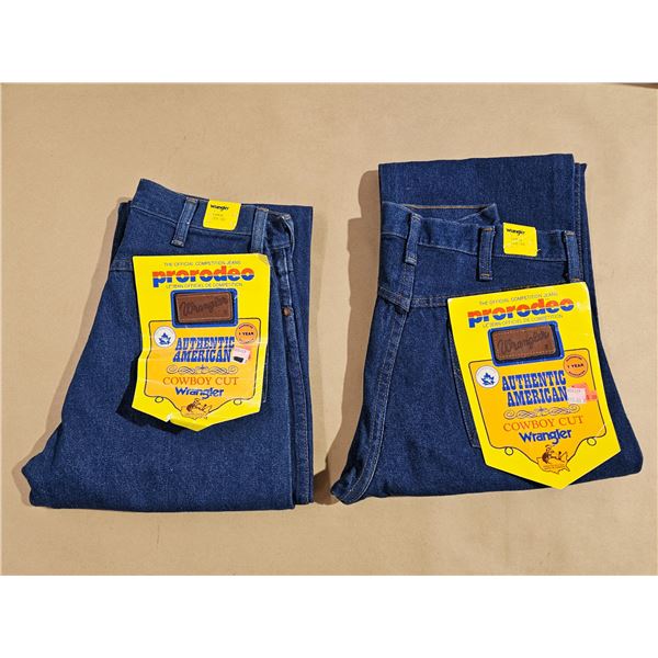 (2) Pair NOS Vintage Wrangler Jeans w/Tags – Size 30x30