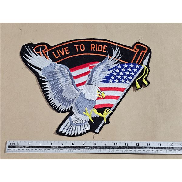 NOS Vintage Harley Davidson “Live to Ride” Eagle Biker Jacket Patch