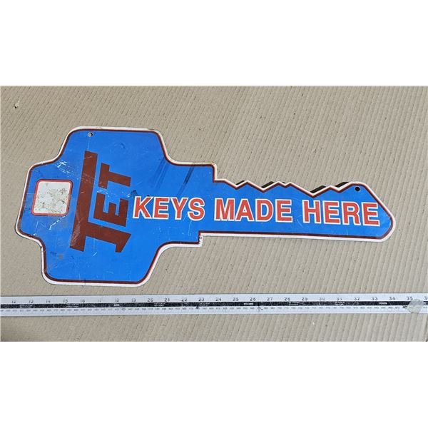 Vintage Metal Jet Key Shaped Advertising Sign
