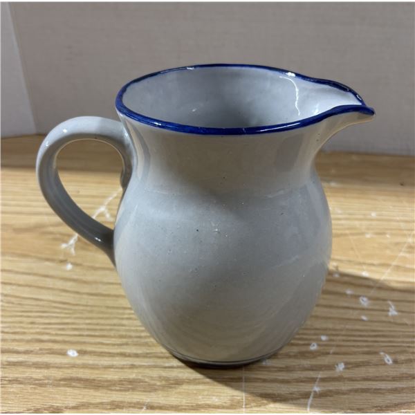 Ceramic water jug, grey and blue