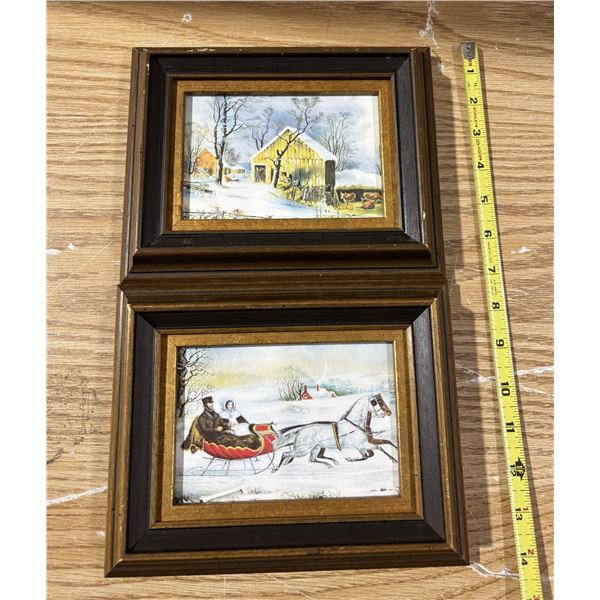(2) winter scene custom frame pictures