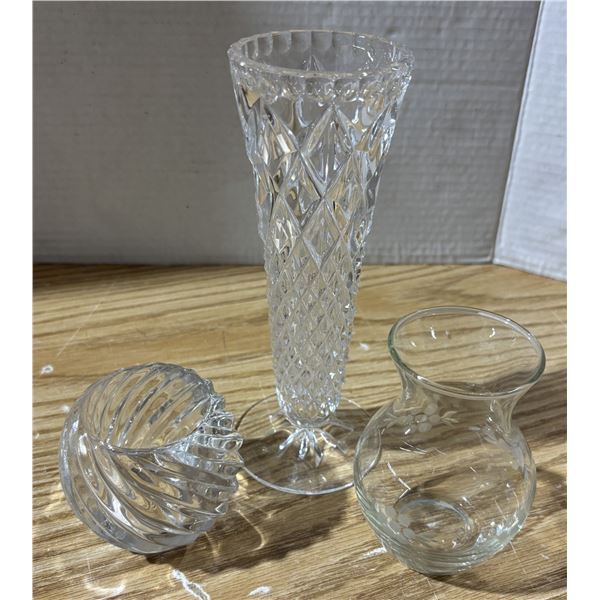 (3) Small Vases.