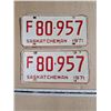 Image 1 : Pair 1971 Sask Farm Licence Plates
