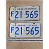 Image 1 : Pair 1972 Sask Farm Licence Plates