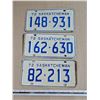 Image 1 : (3) 1972 Sask Licence Plates