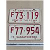 Image 1 : (2) 1973/1975 Sask Farm Licence Plates