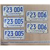 Image 1 : (5) 1976 Consecutive (inc. 2 pairs) Sask Farm License Plates