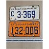 Image 1 : (2) 1961/1963 Sask Licence Plates