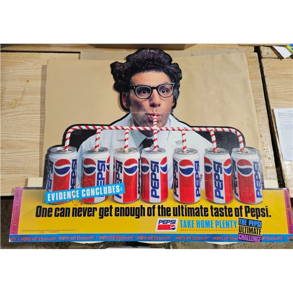 Huge Vintage Pepsi Michael Richards (Kramer-Seinfeld) Cardboard Sign Promo – 39.5”