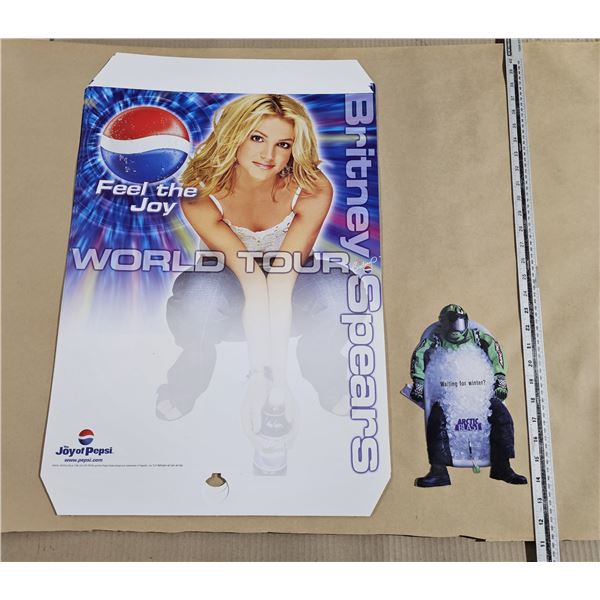 (10) Britney Spears Pepsi Promo Signs & Artic Blast Cutout Ad
