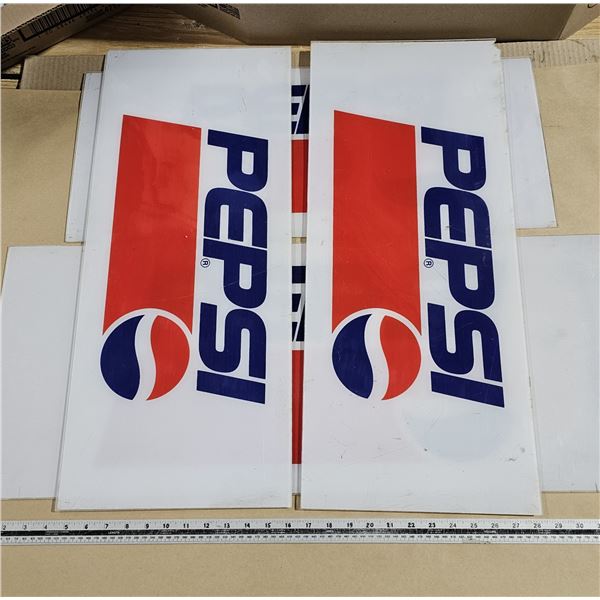 (4) Vintage Pepsi Signs.  **One sign with damaged corner.