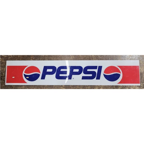 Long Vintage Plastic Pepsi Sign – 13.5 x 72.5”