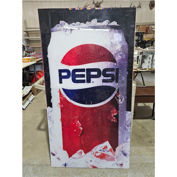 Vintage Plastic Pepsi Advertising Sign – 31 x 57”