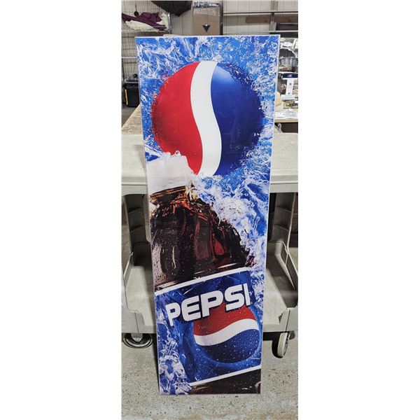 Tall Pepsi Cola Plastic Advertising Sign – 15 x 47”