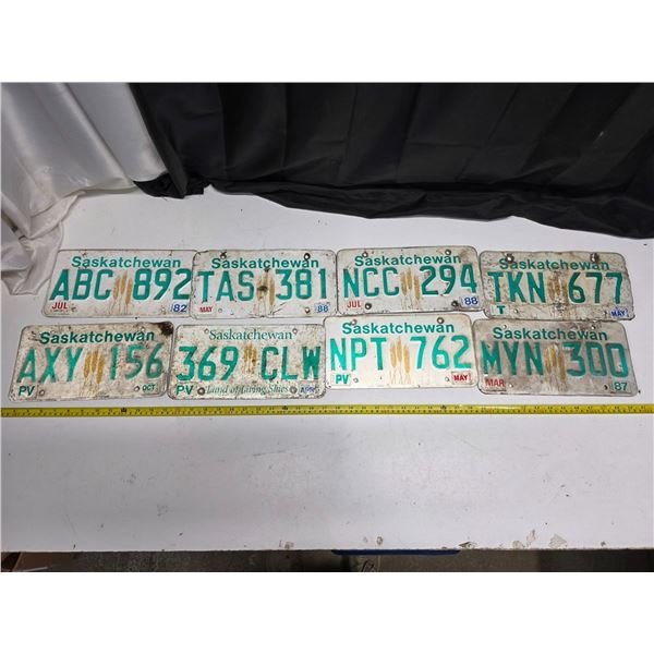 Lot of sask 1990's license plates