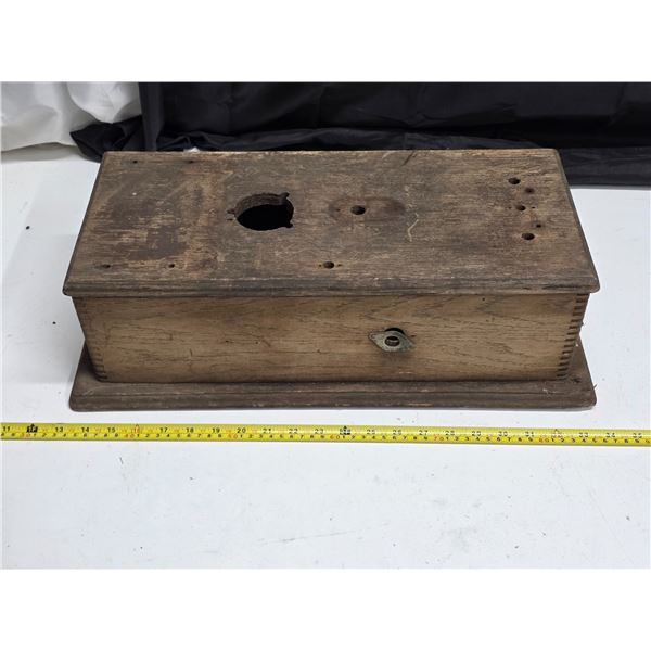 Long box oak telephone/bird house