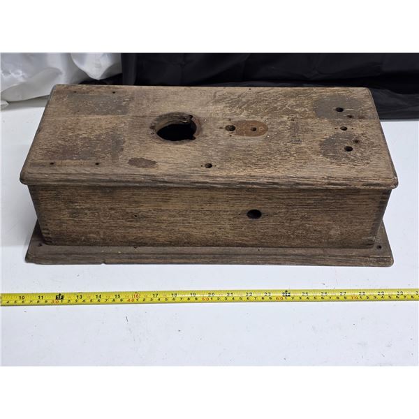 Long box oak telephone/bird house