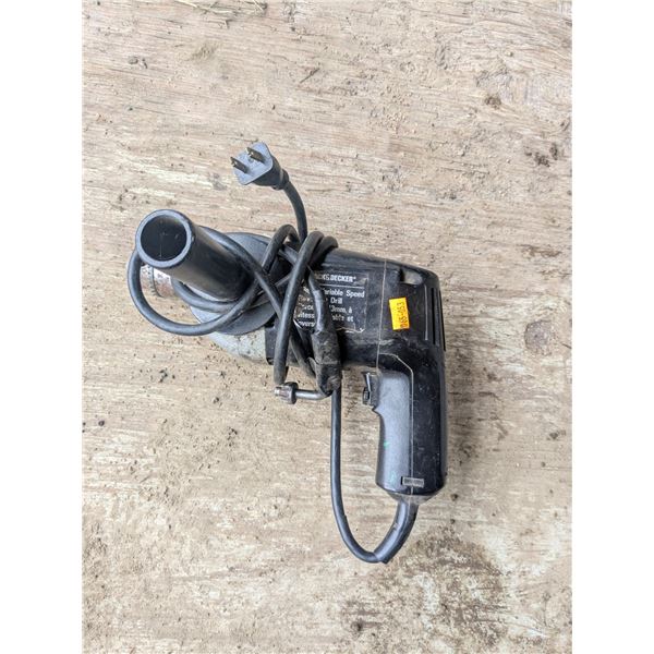 Vintage black and decker corded drill, 1/2", tested-works