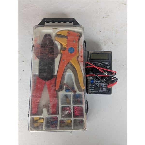 Wiring tools, wire stripper, crimpimg pliers, and circuit tester