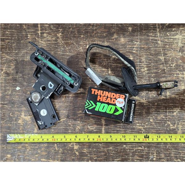 Archery supplies- canter sights, tru fire release, broad tips