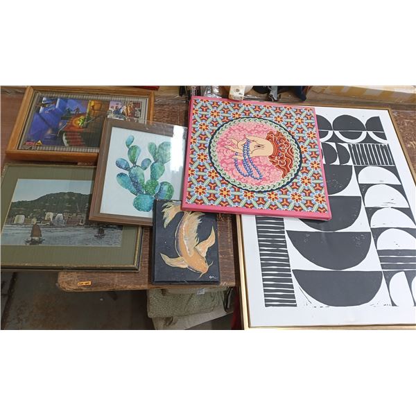 assorted pictures - largest is 28"x36"