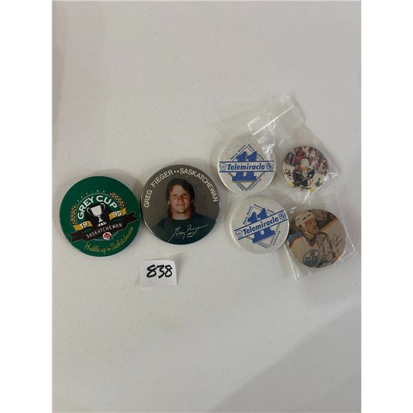 Assortment of sports pins