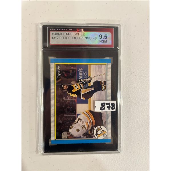 1989-90 Pittsburgh Penguins - Team Card - Graded Near Gem Mint
