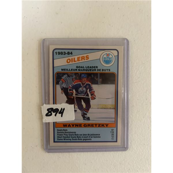Wayne Gretzky - 1983-84 Goal Leader - Hockey Card