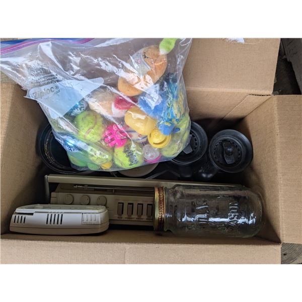 Miscelaneous household goods, vintage stereo, dog toys etc.