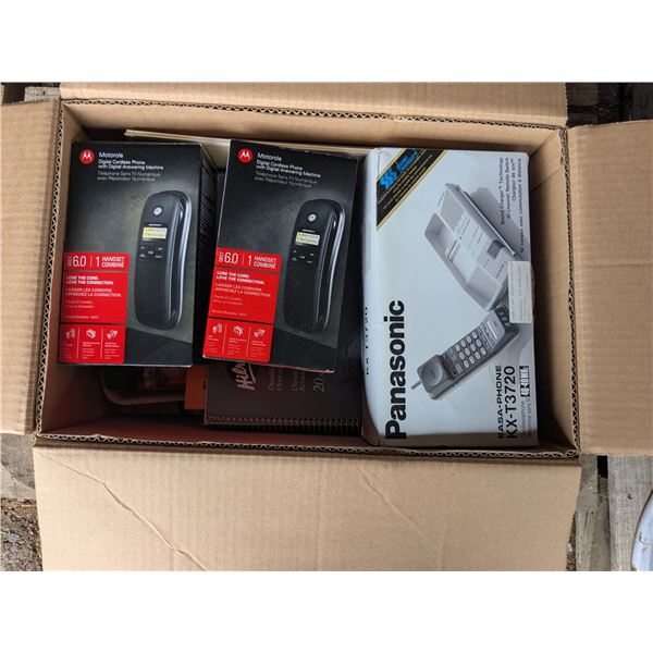 painting/crafting supplies, 3 cordless phones