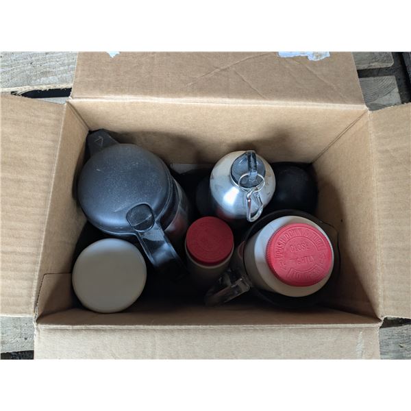 water bottles and coffee carafe