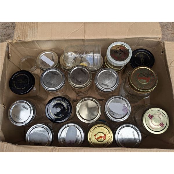 box of small canning jars
