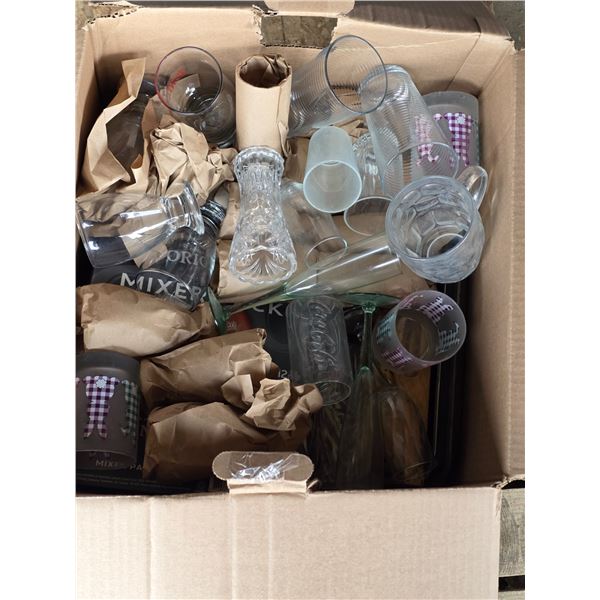 Box of kitchenware and glassware