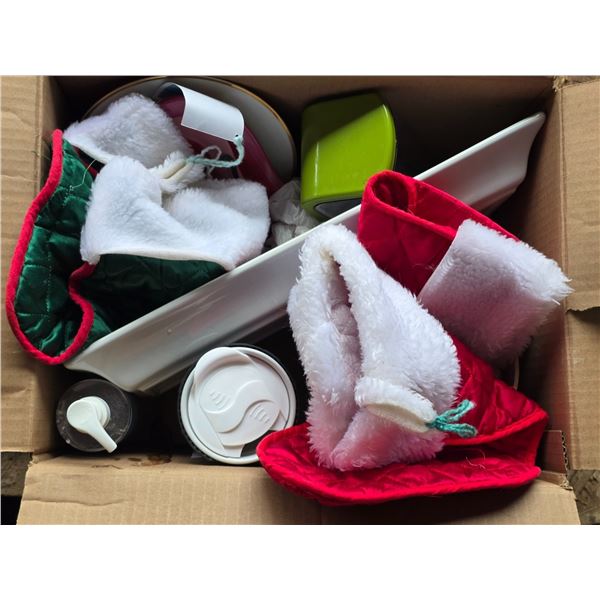 Lot of misc items- dishes christmas décor
