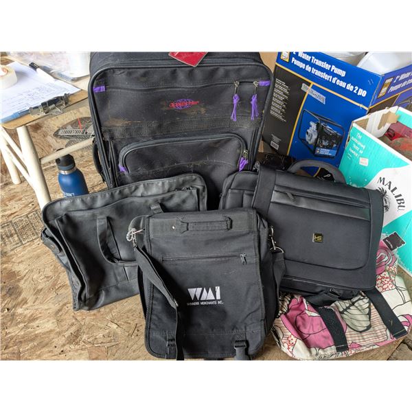 suitcase full of tote bags