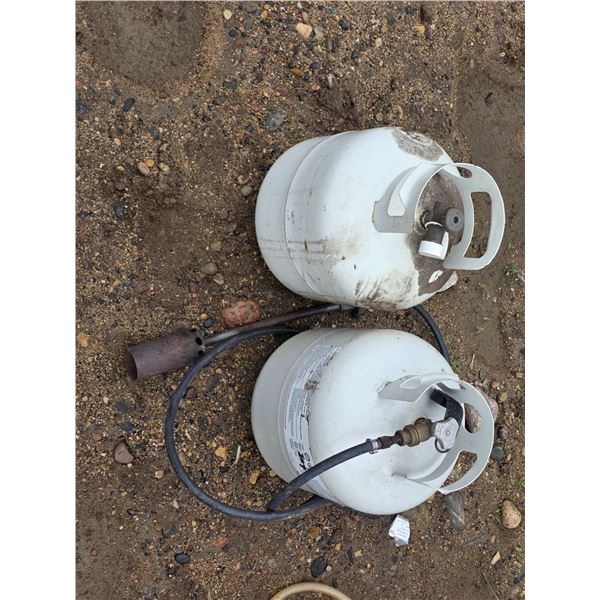 2 propane tanks and tiger torch