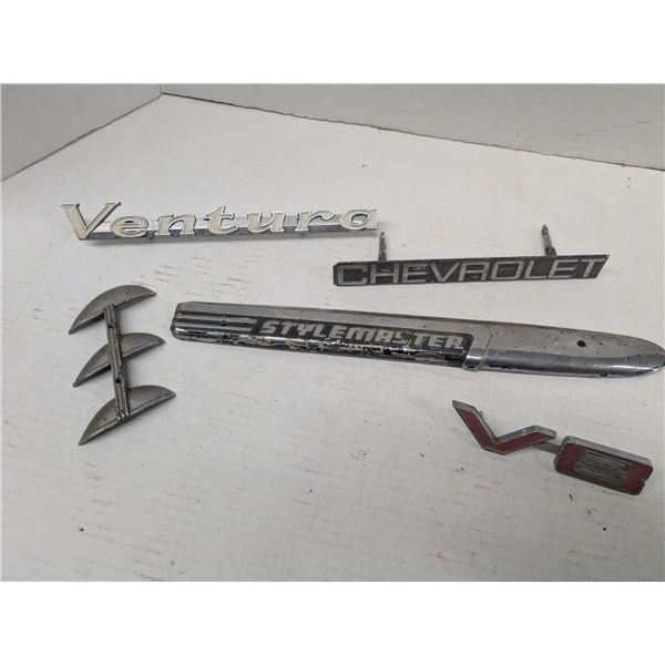vehicle emblems and trim pieces- chevrolet, ventura, V8,
