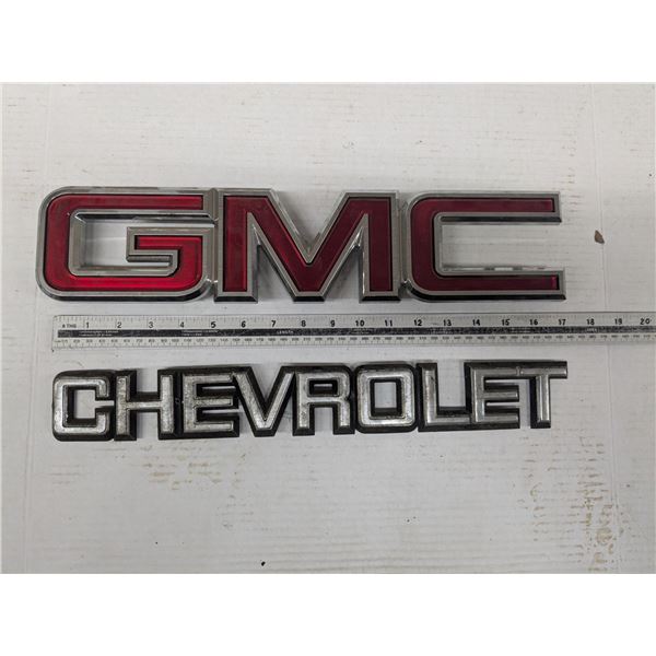 Large GMC and Chevrolet tailgate emblems