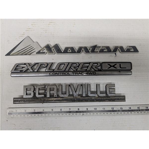 rear emblems- explorer xl, montana, beauville